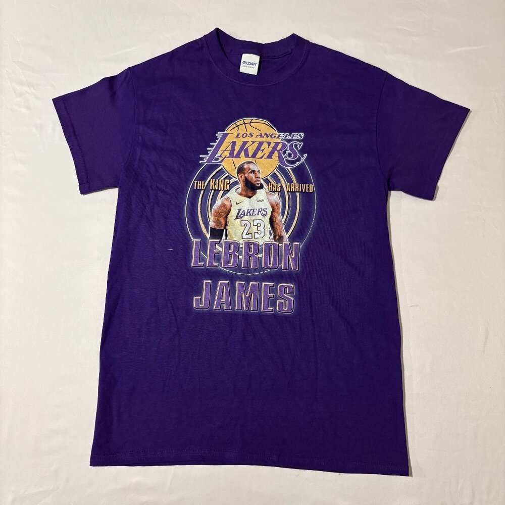 LeBron James Lakers Shirt Purple Gildan Ultra Cotton Size Small NBA Fan Tee